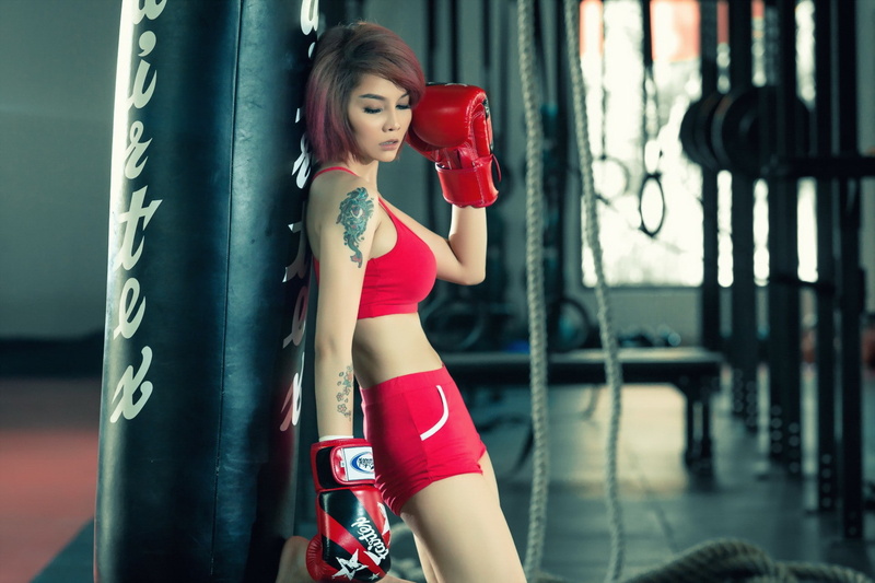 girl, Boxing, 1080P, sports, training, asian