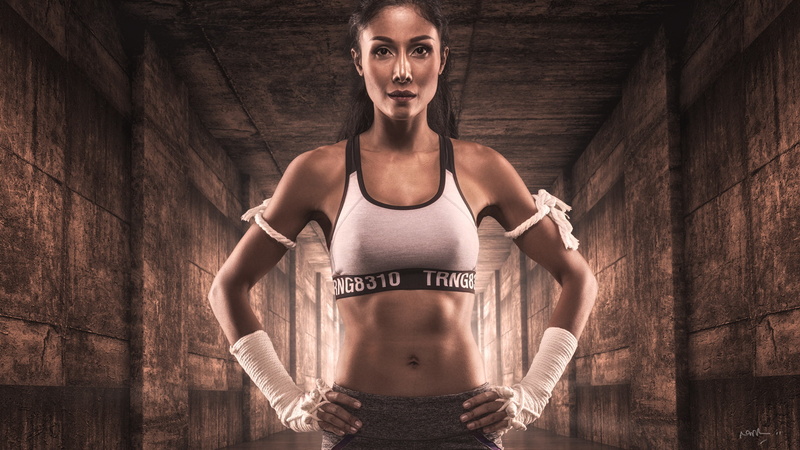 style, sport, Muay Thai, girl, 1080P