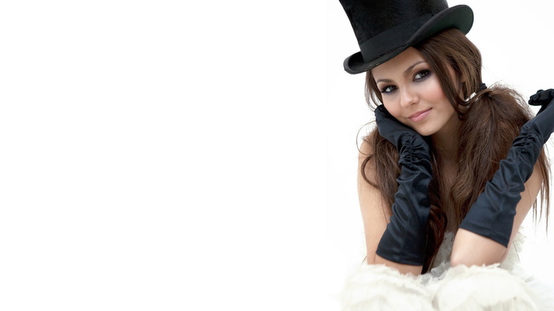 Victoria Justice, beautiful woman, hat, portrait, adult, young adult, one person, pair, 1080P, gloves, young women, studio shot, fashion, beauty, long hair
