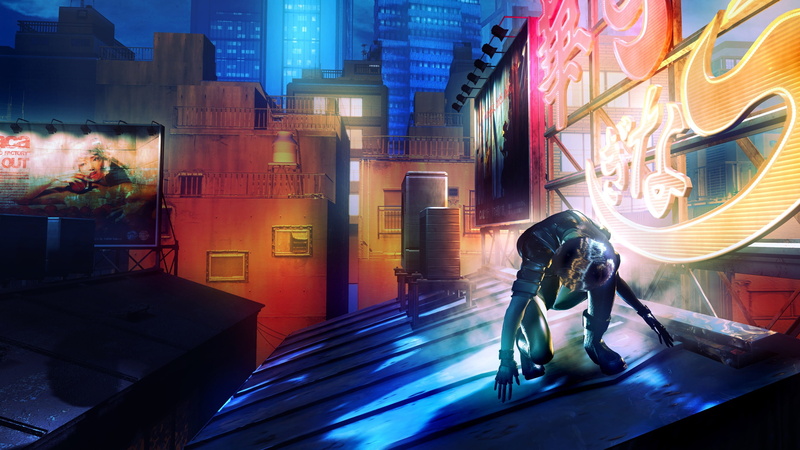 urban, Kusanagi Motoko, Ghost in the Shell, anime, rooftops, 2K, night, cityscape