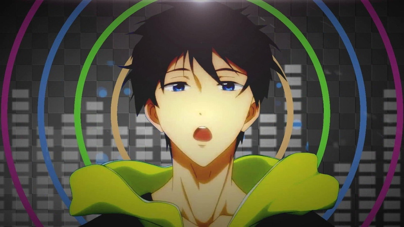haruka-nanase, jacket, 1080P, catman78, pretty-boy, hoodie, character, illustration, s, haruka, anime, blue-eyes, blue-hair, nanase, green, men, cute