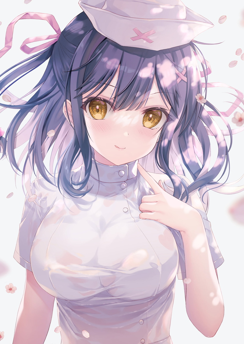purple hair, nurse outfit, 2K, TwinBox