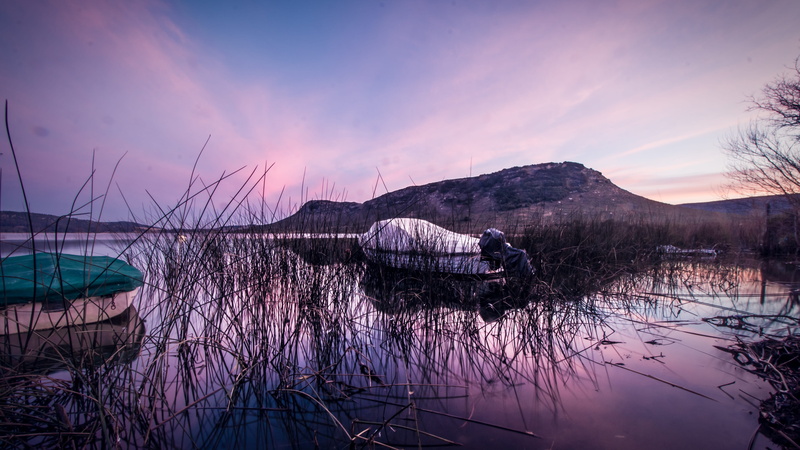 purple, tranquility, mountain, mar del plata, boats, cloud - sky, sunset, plant, nature, scenics - nature, landscape, water, argentina, laguna, balcarce