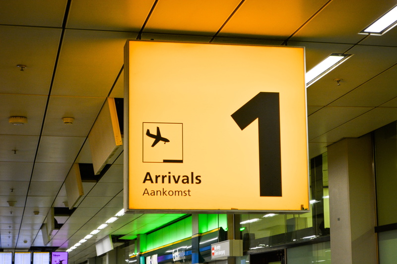 architecture, ceiling, western script, no people, signalise, illuminated, guidance, leaving, airplane, building, design, airport, directional sign, inside