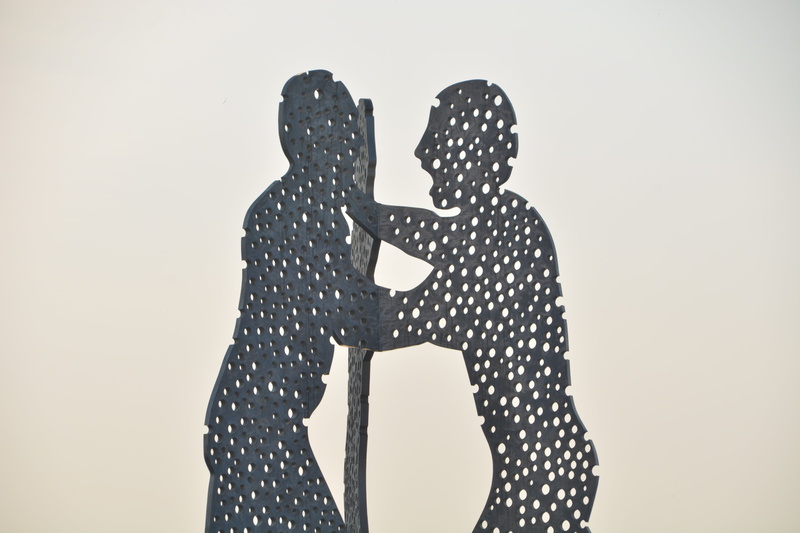 body part, white background, two people, women, waist up, treptow, polka dot, human body part, colored background, clothing, studio shot, spree, pattern