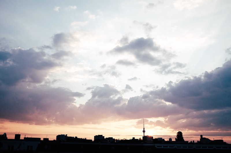 cityscape, weather, friedrichshain, clouds, berlin, building exterior, tourism, sky, travel destinations, city, travel, sunlight, silhouette, tv tower