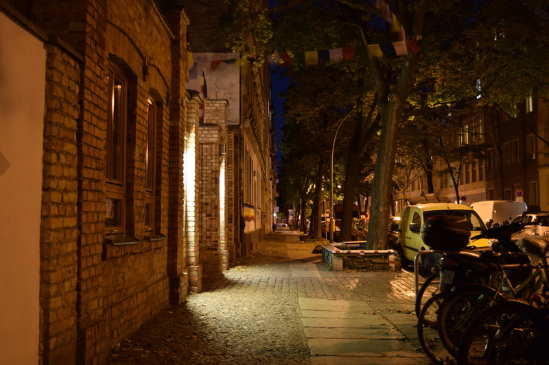 building exterior, street, transportation, direction, lighting, lights, bicycle, alley, building, berlin, friedrichshain, 5K, architecture, lighting equipment