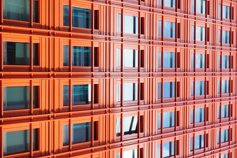 office building exterior, building exterior, backgrounds, modern, window, built structure, home decor, curtain, railing, cylinder, pattern, design, reflection