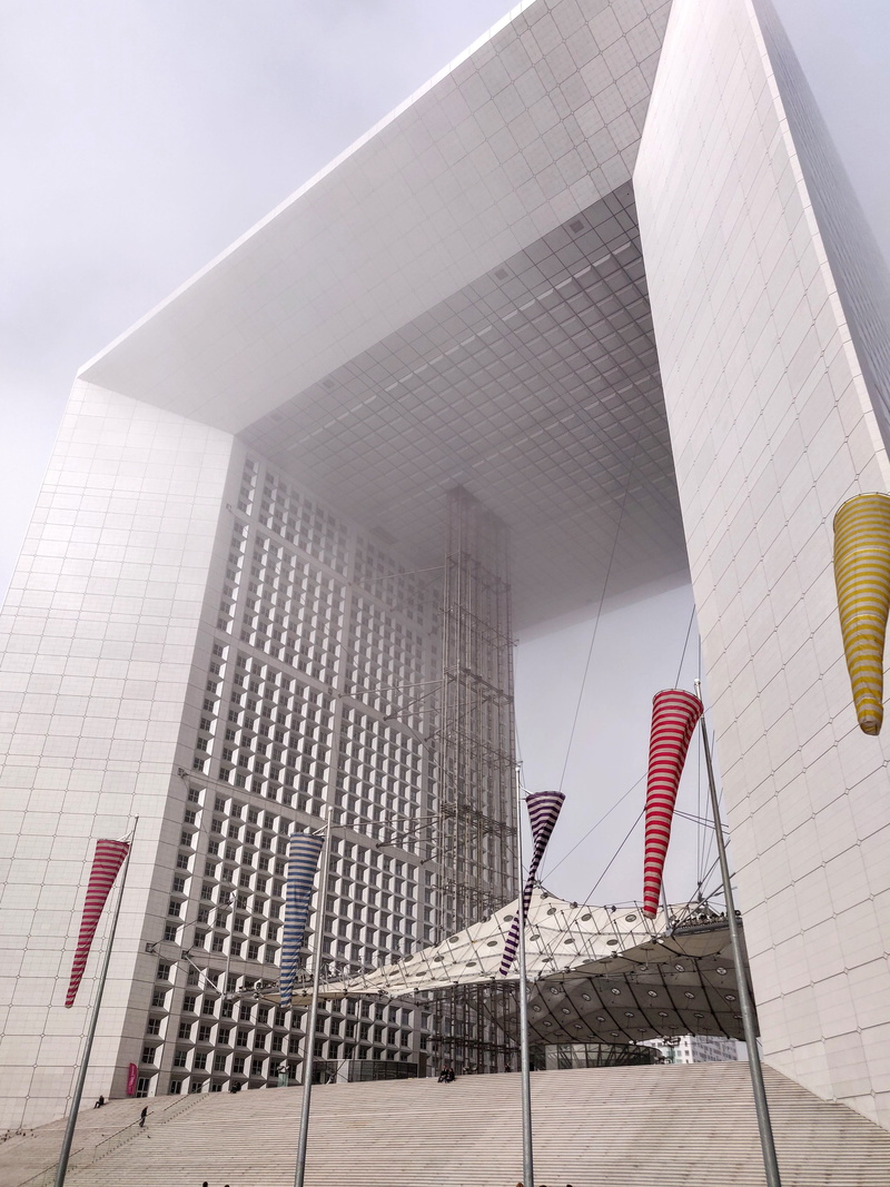 modern, arche, building, office, tower, convention center, day, high rise, downtown, sky, low angle view, metropolis, town, france, 2 tunnel de nanterre-la défense