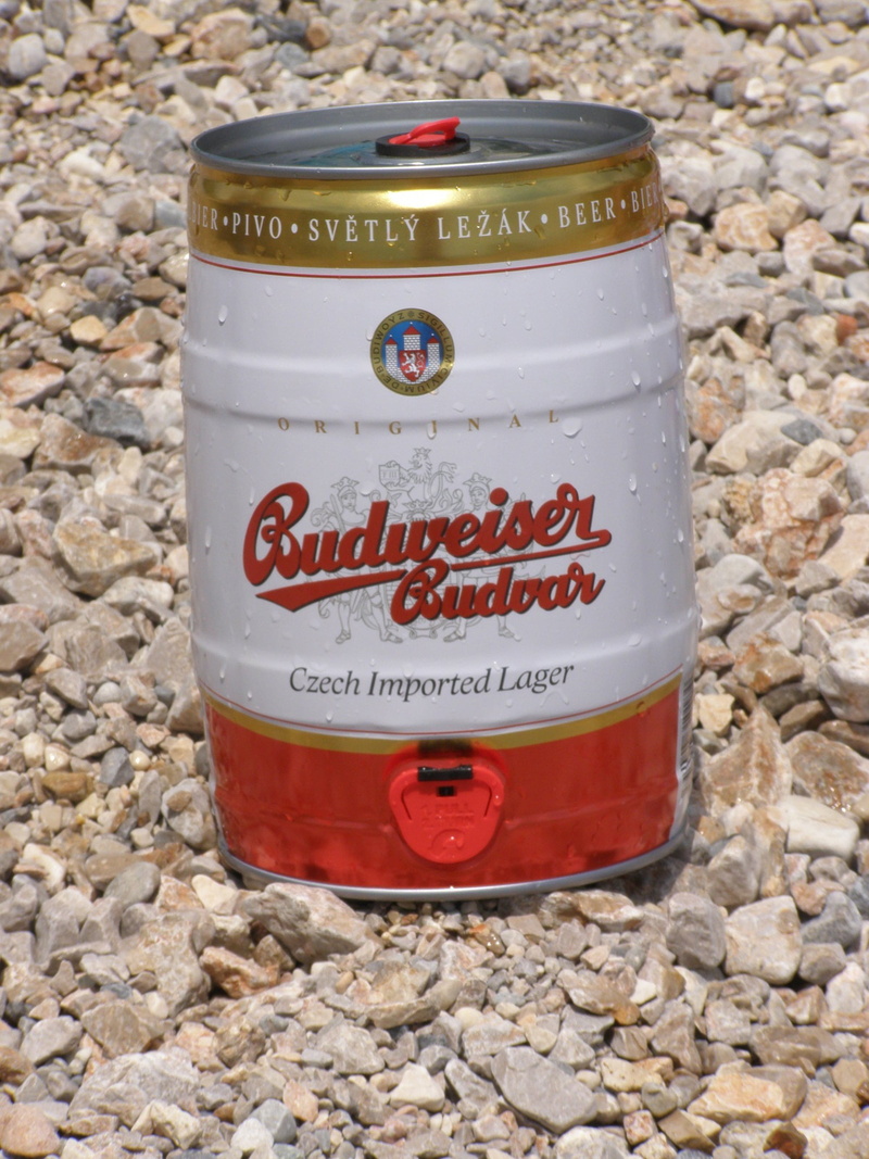 non-western script, outdoors, stone, western script, script, transparent, solid, drink, nature, beer, day, 2K, no people, container, text, budweiser budvar