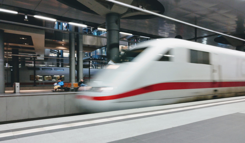track, public, traffic, central station, locomotive, platform, train - vehicle, indoors, railroad station, business, built structure, transportation system