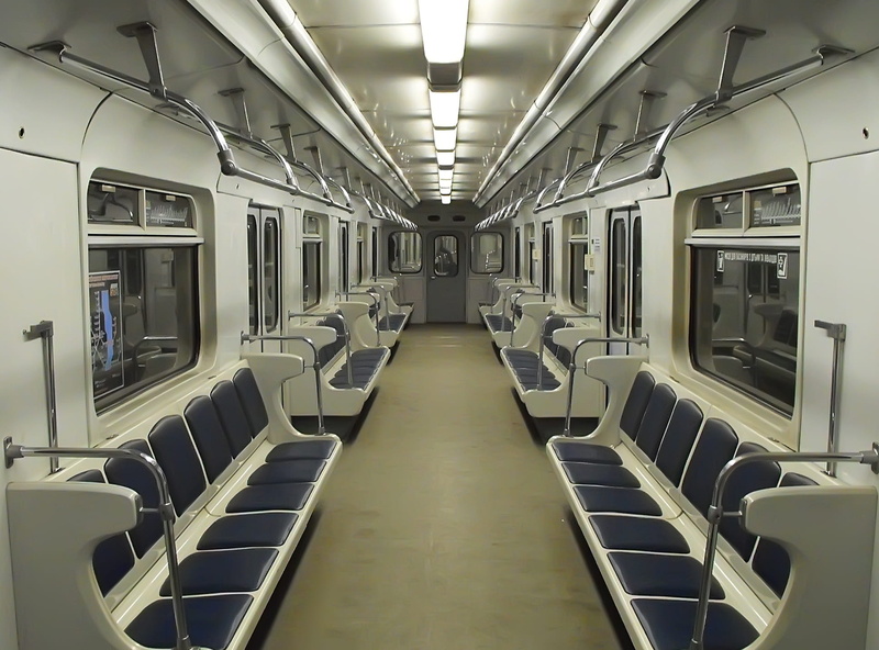 vehicle seat, illuminated, transportation, ceiling, train, aisle, room, seat, in a row, public transportation, no people, window, inside, travel, 1080P