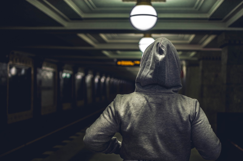 tracks, focus on foreground, lighting equipment, transportation, public domain images, architecture, hooded, ceiling, casual clothing, standing, rail transportation