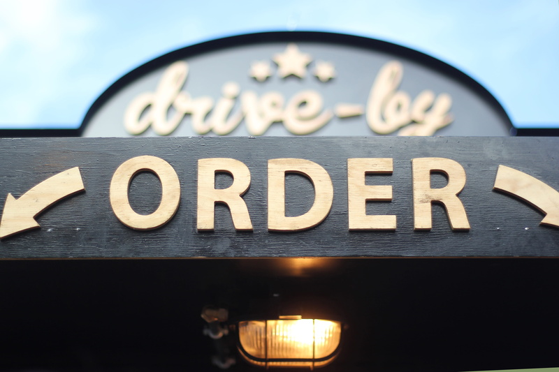 drive in, drive thru, no people, plank, light, 4K, indoors, order, focus on foreground, capital letter, business, sign, wooden, information sign, communication