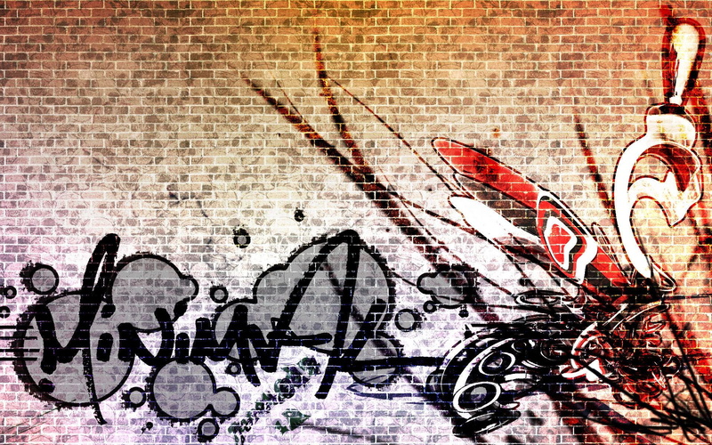 graffiti, digital/artwork, 1080P, brick, hd