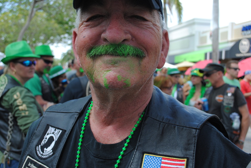 street festival, government, st patricks day, shamrock, incidental people, bikers, headshot, social issues, happy, smile, man, costume, responsibility