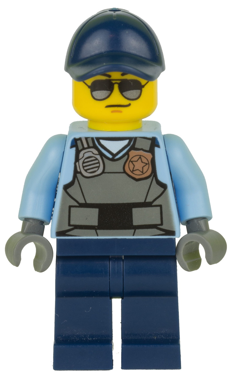 Policeman, Police, technology, cut out, males, creativity, toy, front view, Lego, helmet, one person, white background, mask, representation, studio shot