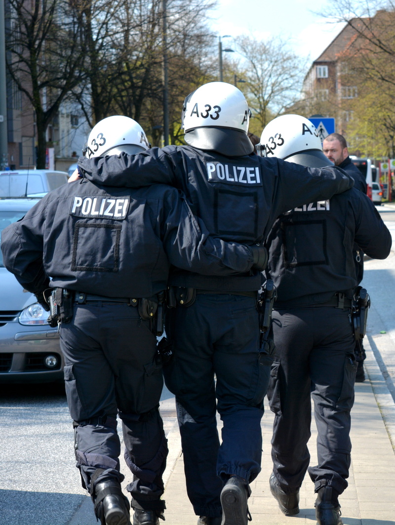 outdoors, authority, safety, team, human, sidewalk, police force, demonstration, protection, police, day, real people, men, uniform, policeman, two, police uniform