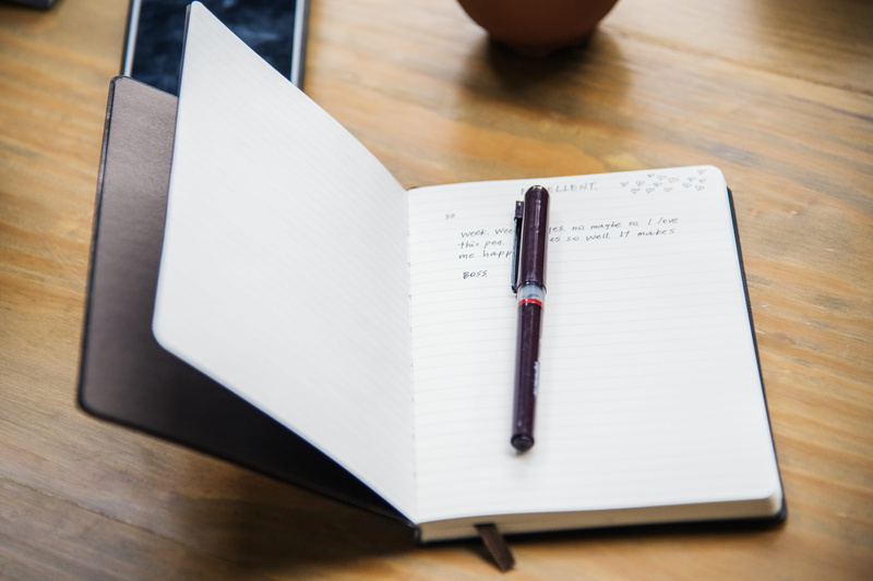 diary, manager, notebook, happy, no people, thank you, open, indoors, pen, expression, blank, 4K, learning, paper, lecture, communication, high angle view