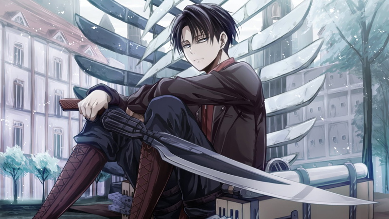 business, glasses, Levi Ackerman, day, outdoors, sitting, Sword, women, Black Hair, lifestyles, 1080P, nature, adult, people, real people, Attack On Titan