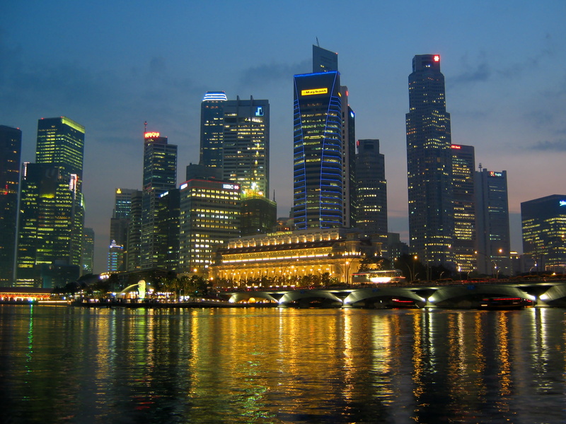 body of water, 2K, reflection, water, river, water  night, Skyline, architecture, night, body, cityscape, singapore, southeast  asia, skyscraper, bay  river