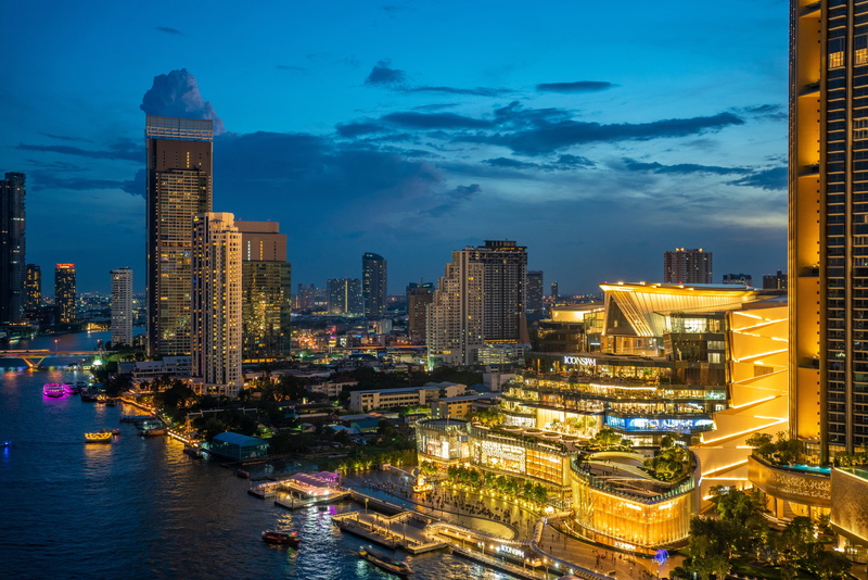 night city, building, skyscrapers, Bangkok, Chao Phraya River, 5K, Samphanthawong District, The Chao Phraya River, Thailand, river