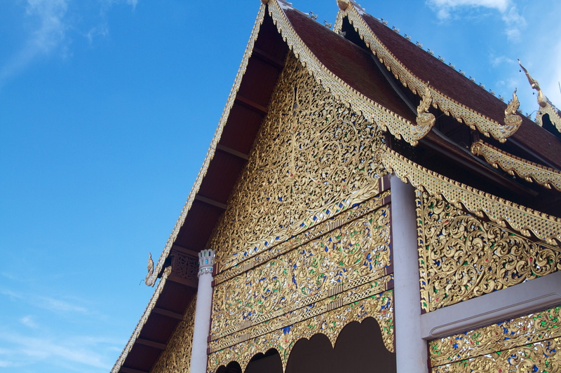 meditation, wat chedi luang worawihan, building, the past, low angle view, travel, sunlight, building exterior, asia, gold, day, buddhism, buddhist, religion