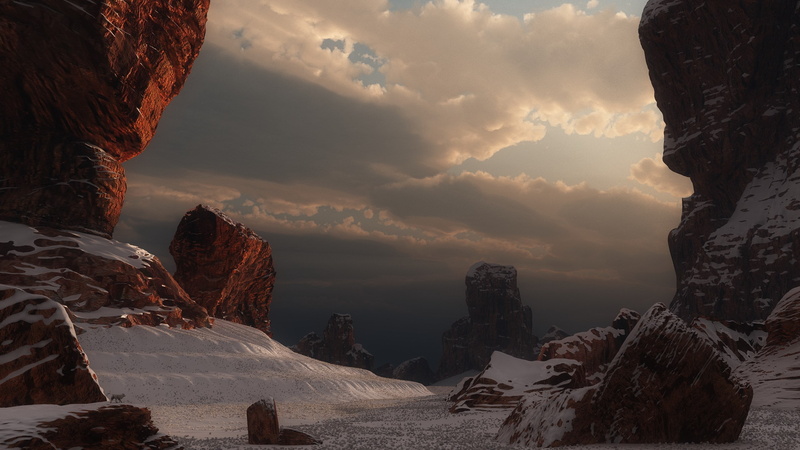 beauty in nature, sunset, landscape, tranquil scene, tranquility, formation, snow, non-urban scene, mountain, rock formation, 2K, scenics - nature, mountain range