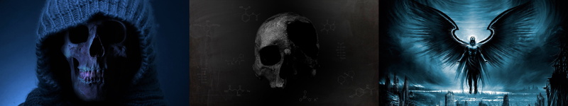 peur, tripple, horreur, crane, death, screen, sombre, squeleton, 5K, squelette, mort, skull, multi, angel, ange, monitor, horror, multiple, scary, dark