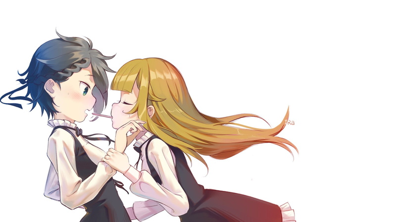 Ange (Princess Principal), women, scarf, copy space, adult, hairstyle, people, nature, Anime, Princess (Princess Principal), white background, indoors