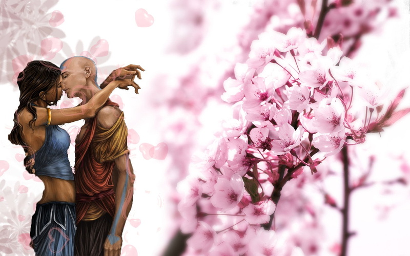 flower, digital, young adult, Avatar: The Last Airbender, women, pink color, fragility, lifestyles, real people, avatar, springtime, beauty in nature, emotion
