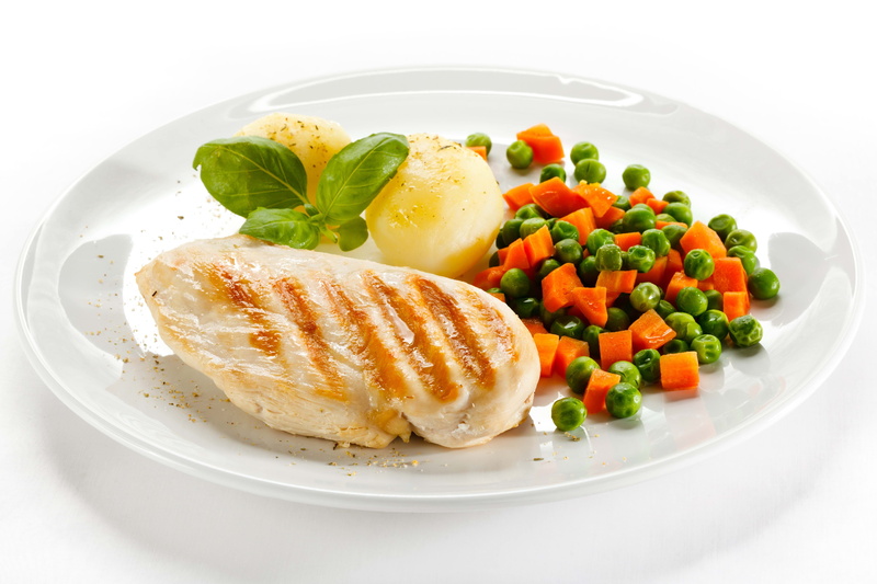 vegetable, herb, roasted, food And Drink, gourmet, 5K, serving size, seafood, plate, peas, cooking, chicken, no People, tomato, close-up, studio shot