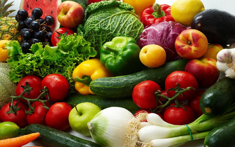 fruit, tomatoes, vegetables, nature and landscapes, onions, peppers, colorful, variety, 1080P, nature