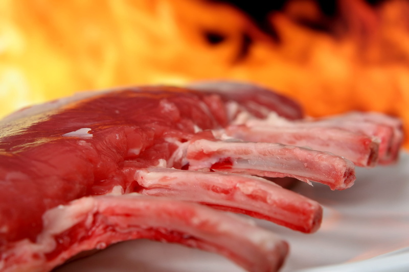 raw, fresh, abstract, color, no people, spare, beauty, wellbeing, american, grilled, crockery, lamb, freshness, charbroiled, burn, bbq, isolated, 2K, meat