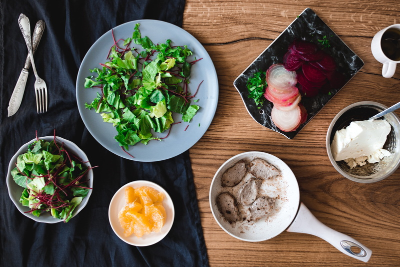 ingredient, wellbeing, food, plate, breakfast, freshness, meal, directly above, bowl, high angle view, salad, vegetables, wood - material, table, food and drink