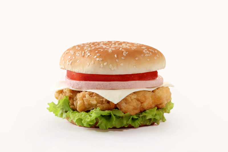 fresh, white background, grill, vegetable, cheese, cut out, mayonnaise, freshness, fastfood, burger, lunch, fast food, 5K, ready-to-eat, tomato, diet