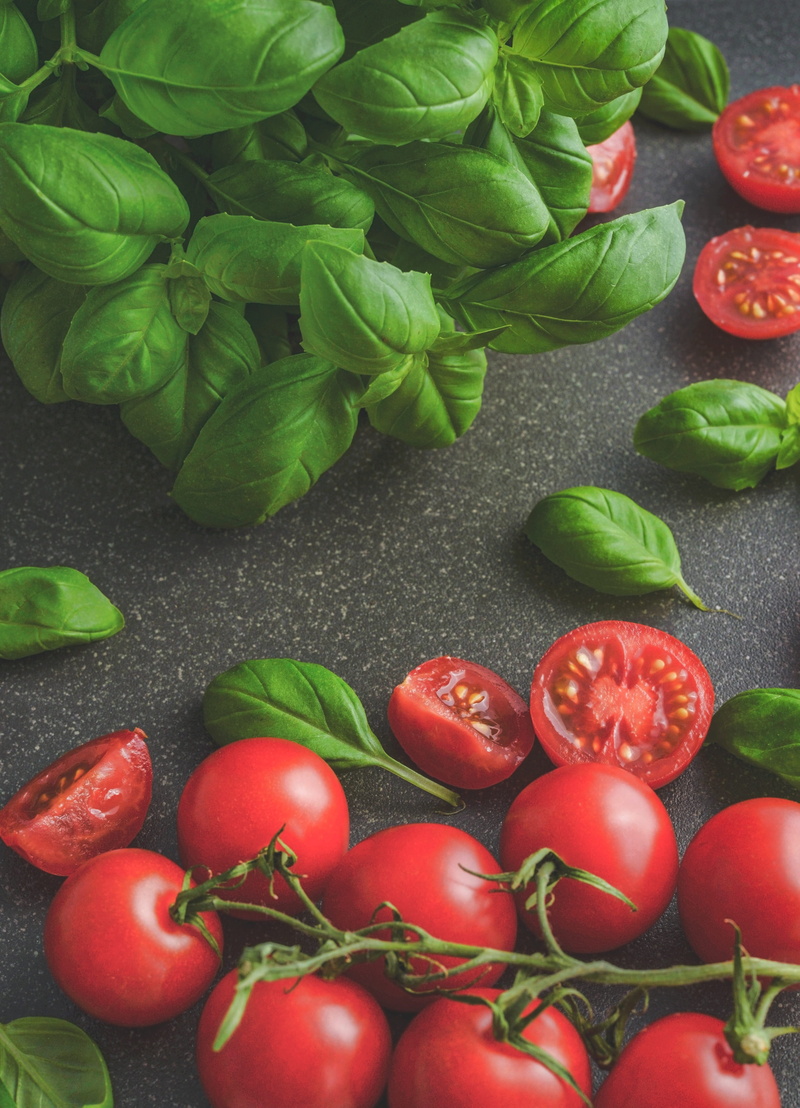 no people, vegetables, wellbeing, delicious, high angle view, close-up, fresh, food and drink, green color, fresh vegetables, fruit, tomatoes, 4K, still life