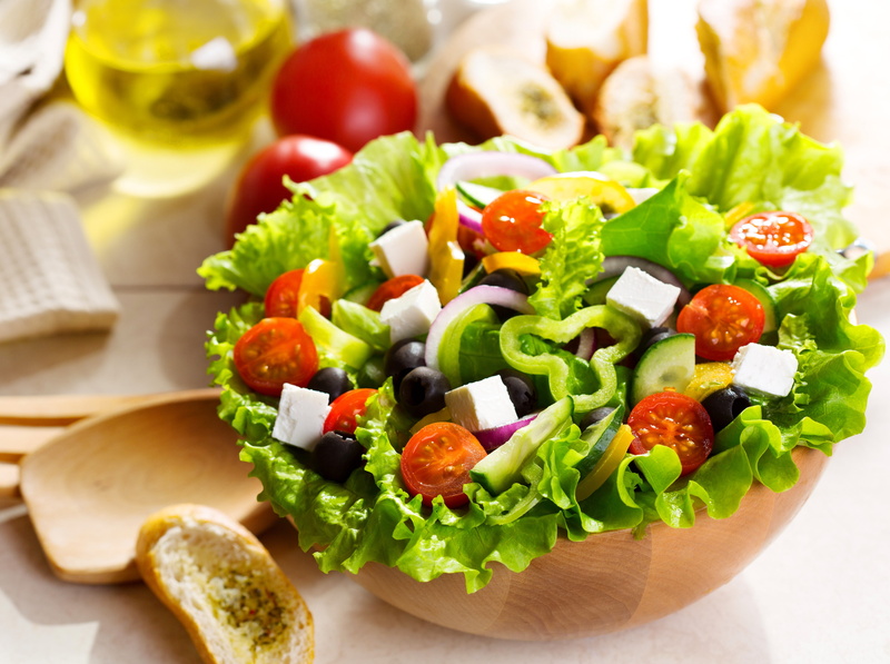 healthy eating, Olives, dairy product, Butter, food and drink, Tomatoes, close-up, 4K, Food, snack, Peppers, Leaves, Bread, Loaf, lettuce, Greek, Plate