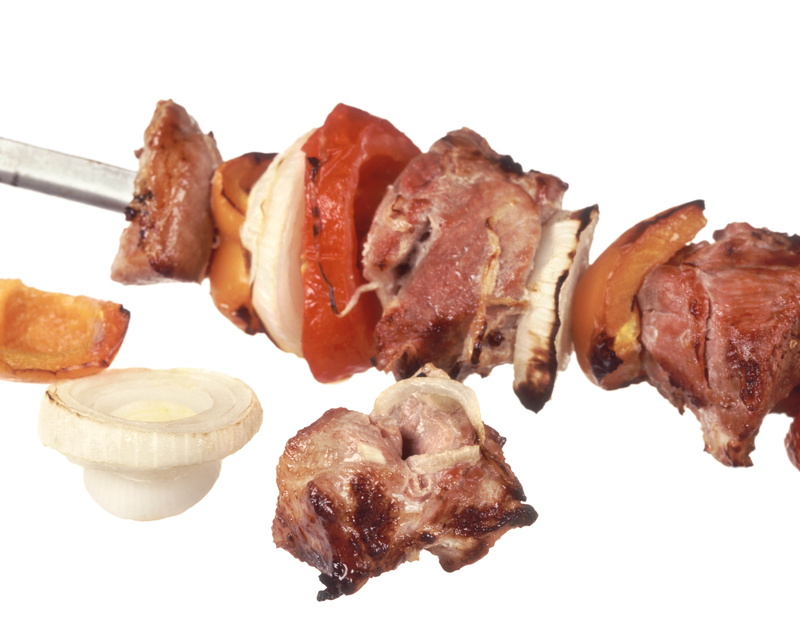 kebabs, breakfast, food And Drink, slice, skewer, grilled, tasty, meat, spice, no People, 4K, bacon, white Background, indoors, skewers, ready-to-eat