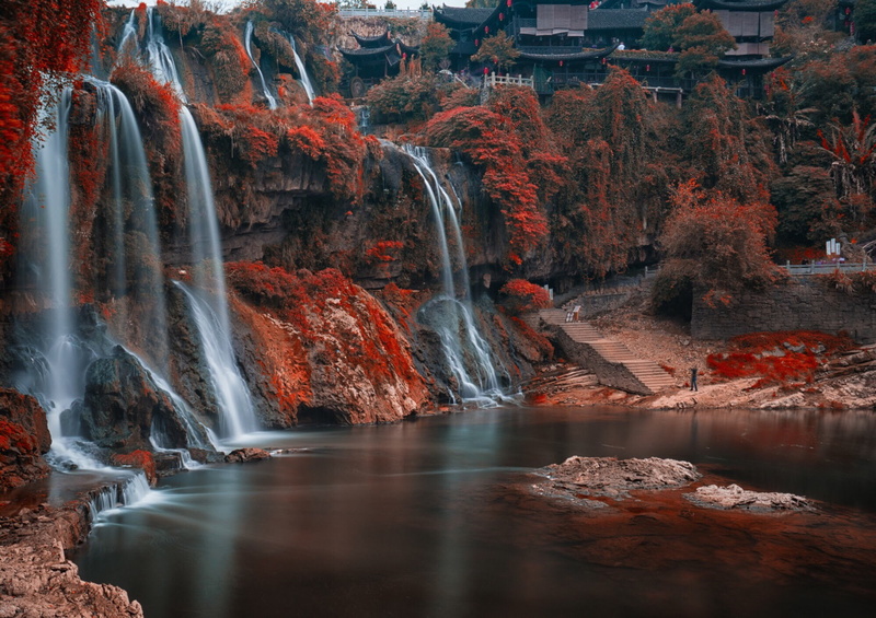 furon, provice, Furon town Hunan, hunan, s, Best s, photography, 1080P, waterfalls, town, water, nature wlalpapers, fall, China