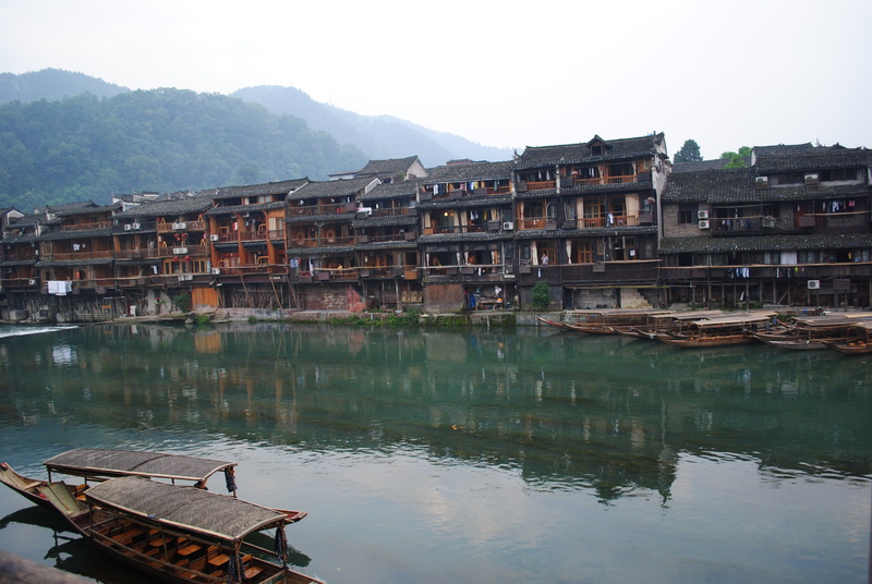 house, transportation, waterfront, built structure, History, building exterior, city, residential district, water, nature, outdoors, 4K, Hunan, mountain