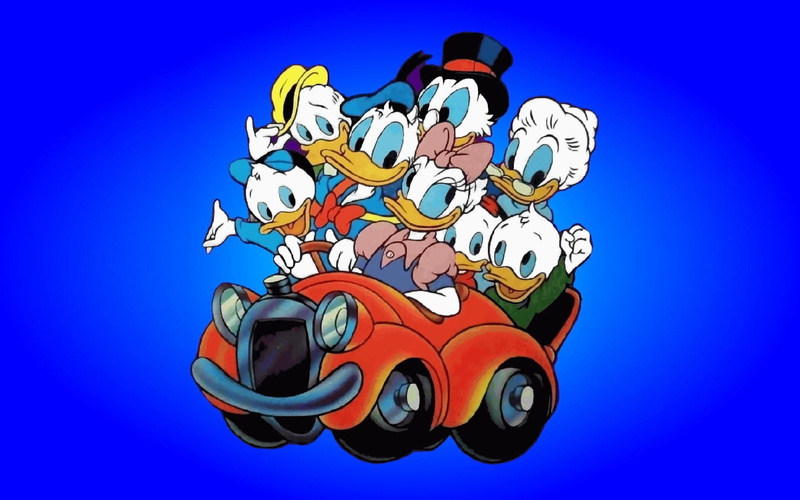 driving, 1080P, family, car, donald, hd, duck, cartoon, characters