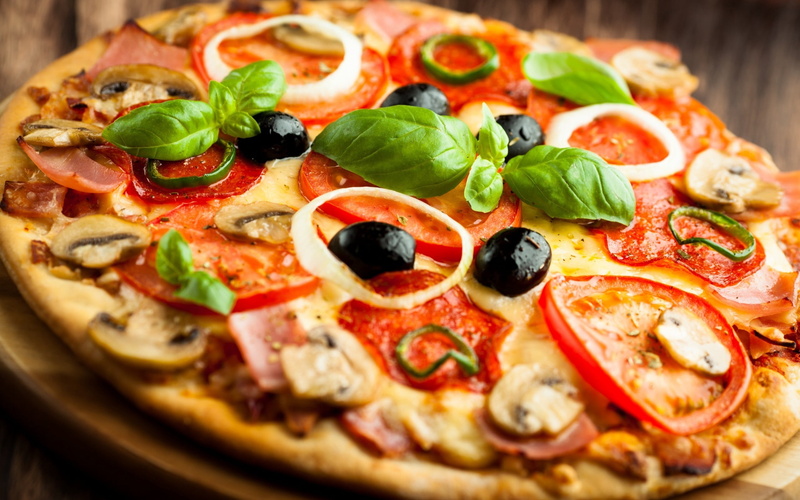 mozzarella, pastry Dough, fruit, unhealthy eating, refreshment, snack, food, basil, herb, heat - Temperature, baked goods, cheese, fast food restaurant