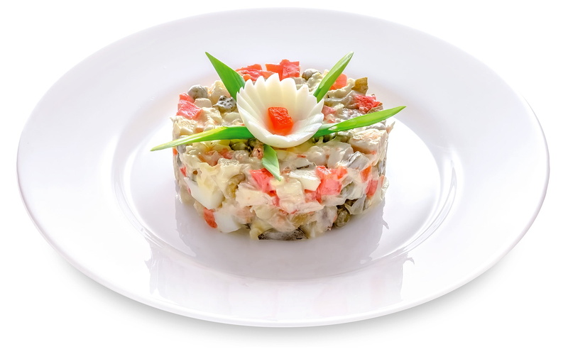 dinner, seafood, white, healthy eating, indoors, wellbeing, cut out, appetizer, food, plates, salad, food and drink, serving size, freshness, studio shot