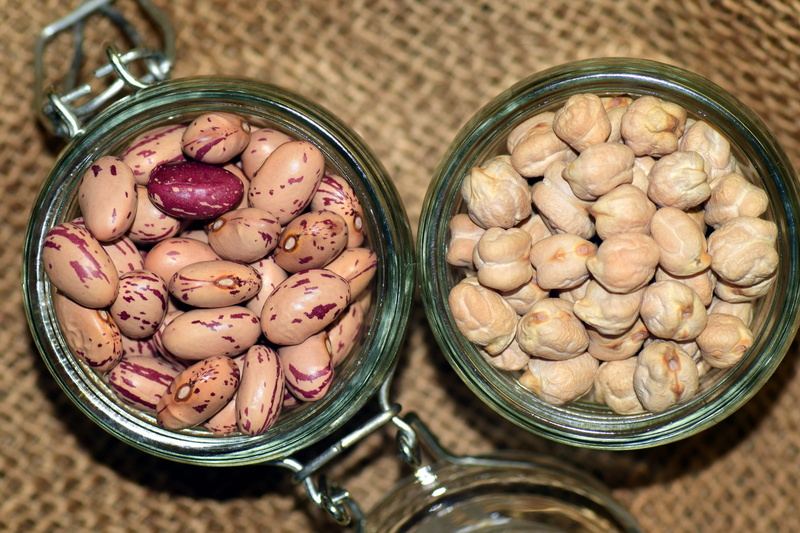 preserved, store, still life, eat, directly above, meatless, indoors, glass - material, container, healthy, freshness, airtight, bunch, legumes, Food, vegetable
