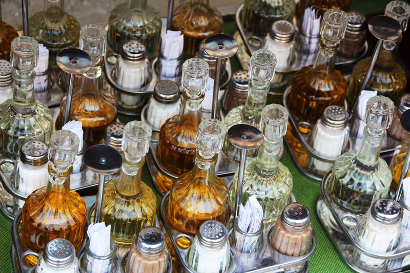 for sale, container, no people, order, still life, oil, mise en place, olive oil, 5K, choice, full frame, salt, collection, glass - material, restaurant