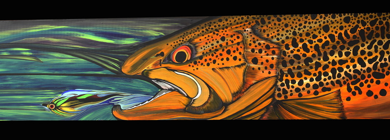 bass, painting, trout, sport, fishes, 5K, artwork, fishing, fish