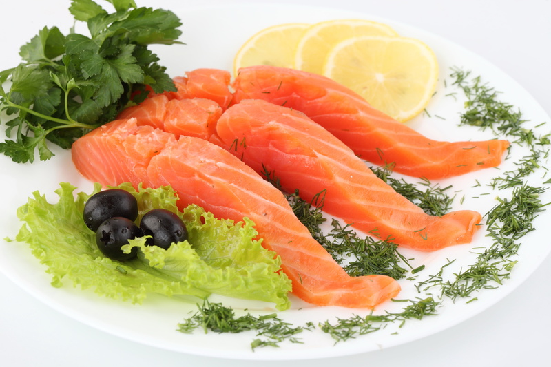 prepared Fish, herb, meal, 5K, vegetable, leaf, serving size, trout, food, dieting, healthy Eating, indoors, green Color, salmon, appetizer, chopped, fish