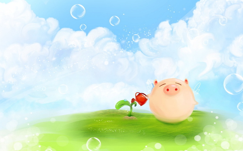 no people, art and craft, watering can, 1080P, animal, rubber duck, representation, green Color, sky, clouds, wealth, piggy Bank, currency, banking, digital composite