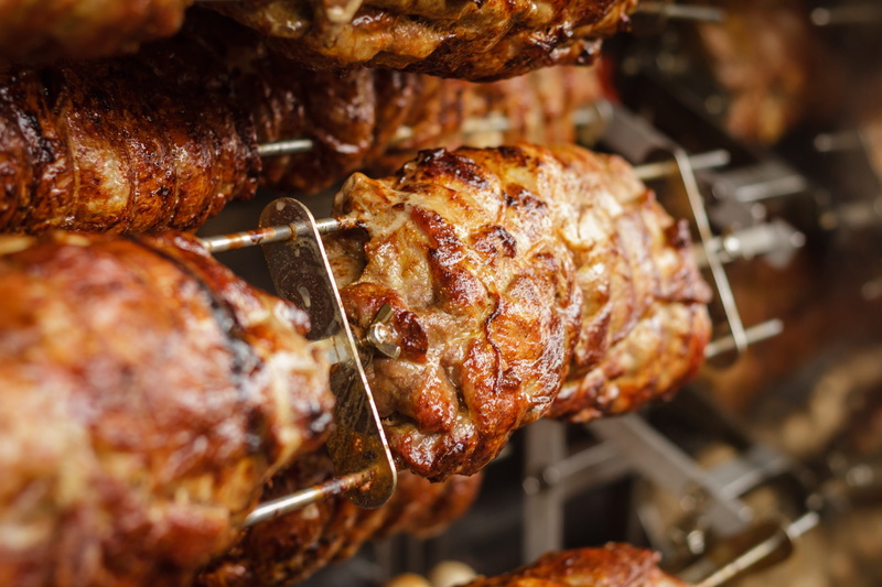 grilled, char-grilled, white meat, pig, dinner, crust, focus on foreground, no people, grill, meat, food and drink, barbecue grill, 5K, freshness, spit roast